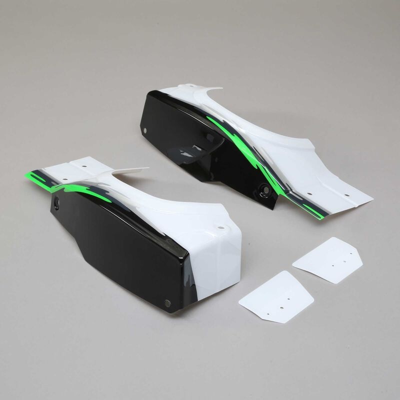 LOSI LOS250027 Left and Right Rear Fender Set, Black: Super Baja Rey