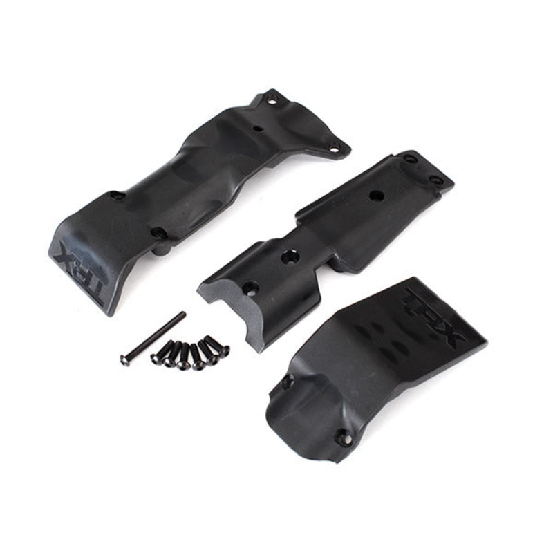 TRAXXAS 8637 Skid plate set, front/ skid plate, rear/ 3x10 BCS (6)/ 3x30 BCS (1) (fits #8629 & 8630 bulkheads)