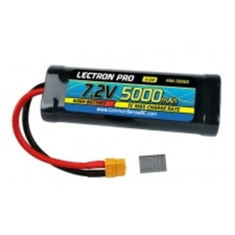 COMMON SENSE RC N6-5000X Lectron Pro NiMH 7.2V (6-cell) 5000mAh Flat Pack with XT60 Connector + CSRC adapter