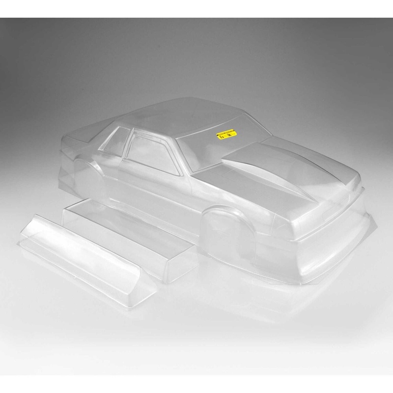 JCONCEPTS 0362 1991 Ford Mustang Fox Clear Body 10.75 Width, 13" Wheelbase