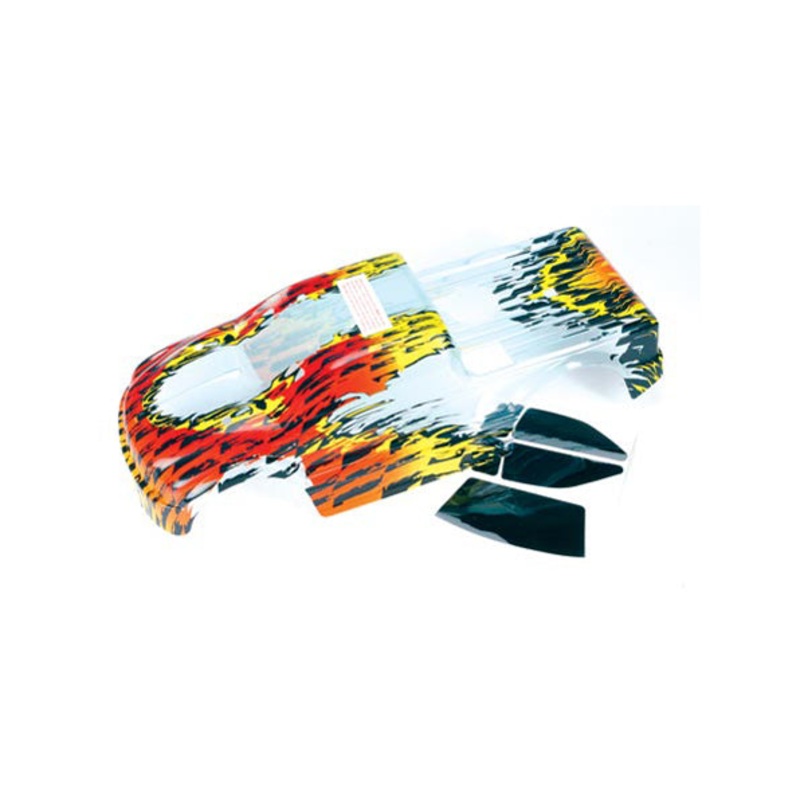 TRAXXAS 5111X *DISC* Body, SportMaxx, ProGraphix (Replacement for the painted flames body. Graphics are painted, requires paint & final color application.)