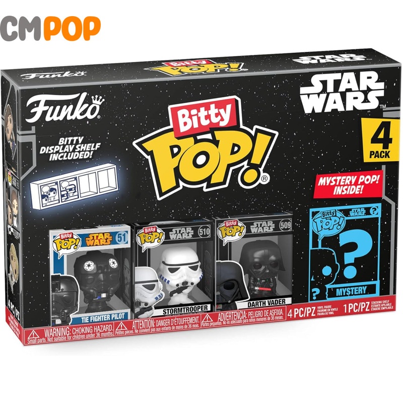 Darth Vadar, Stormtrooper, The Fighter Pilot  -  Bitty Funko Pop! - Star Wars  - Mystery Pop