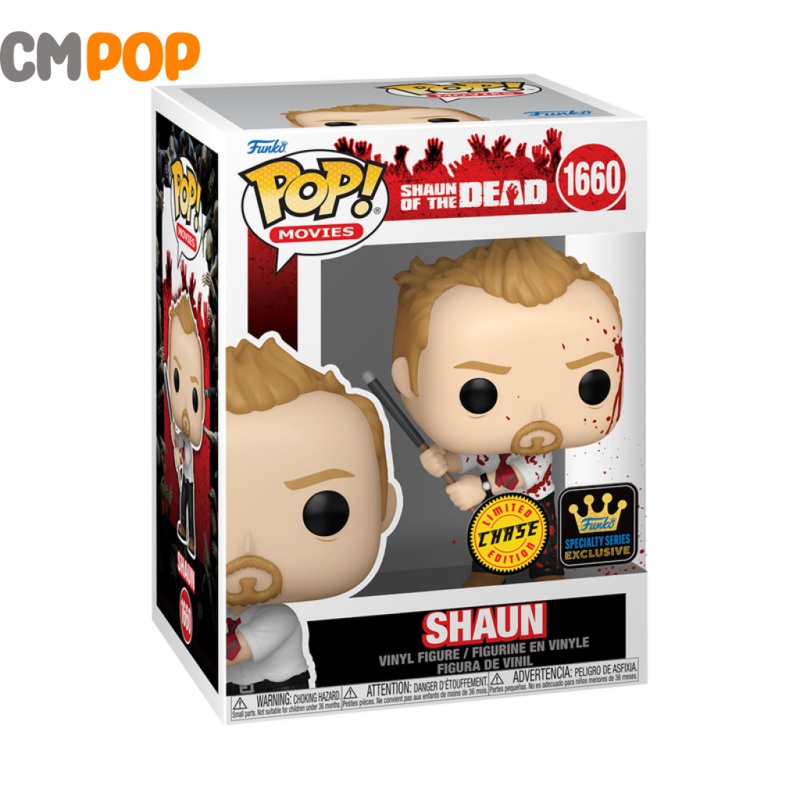 Shaun with Pool Cue  - #1660 - Funko Pop! - Movies - Sean of the Dead - Limited Chase Edition