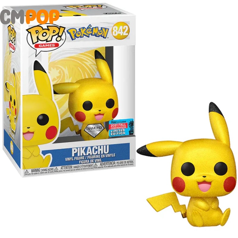 Pikachu - #842 - Funko Pop! - Games - Pokemon - Diamond Collection - 2021 Fall Convention Limited Edition