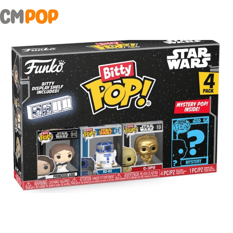 Princess Leia, R2-D2 and C-3PO  -  Bitty Funko Pop! - Star Wars  - Mystery Pop