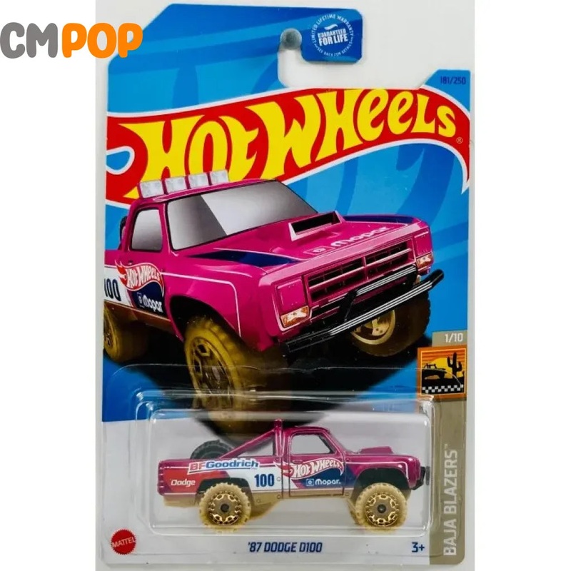 Hot Wheels - Baja Blazers - '87 Dodge D100 (181/250) - Dark Pink (Half Card)