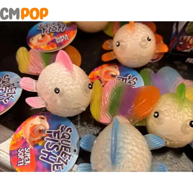 Squeeze Fish Rainbow Squeeze Ball 12cm 6-Assorted