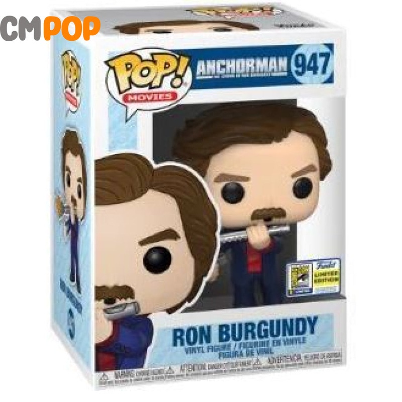 Ron Burgundy - #947 - Funko Pop! - Anchorman - SDCC Con Sticker Exclusive - 9/10 condition