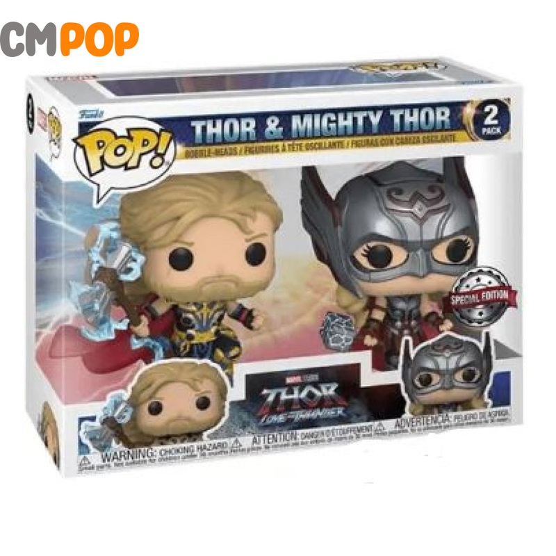 Thor & Mighty Thor 2 Pack - Funko Pop! - Marvel - Thor Love And Thunder - Special Edition Exclusive