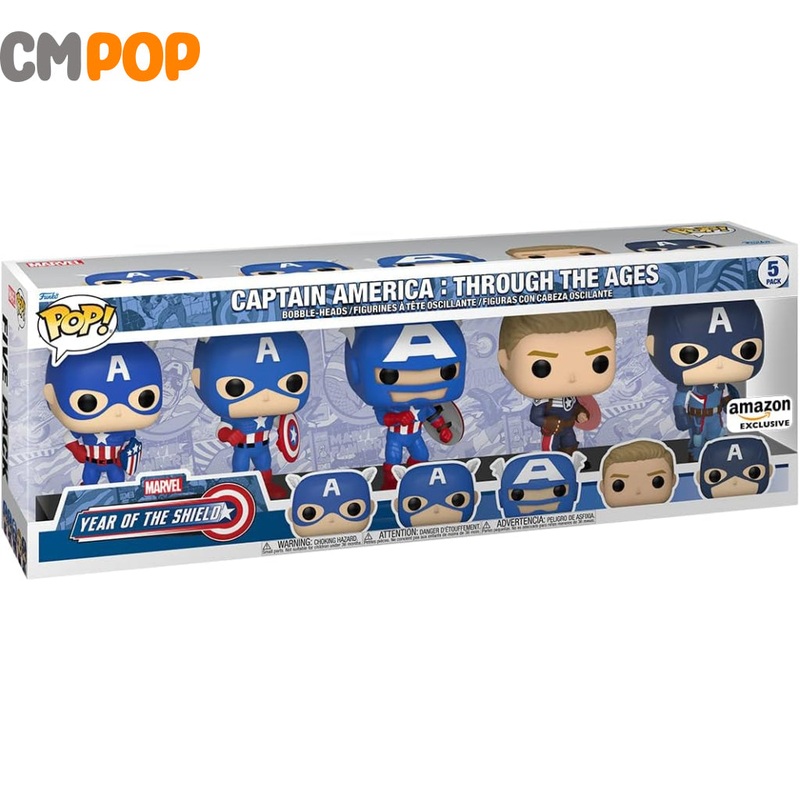 Captain America 5 Pack - Through The Ages - Year Of The Shield  - Funko Pop! - Marvel - Amazon Exclusive
