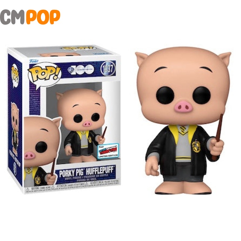 Porky Pig Hufflepuff - #1337- Funko Pop! - Looney Toons - NYCC 2023 Stickered Convention Exclusive