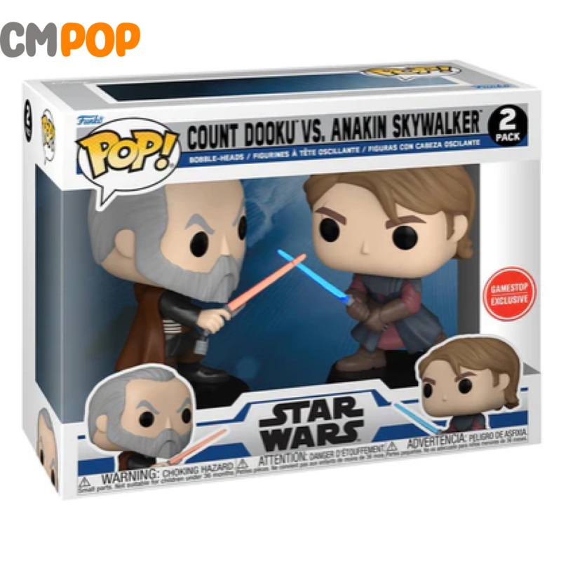 Count Dooku Vs Anakin Skywalker 2 Pack - Funko Pop! - Gamestop Exclusive - Star Wars
