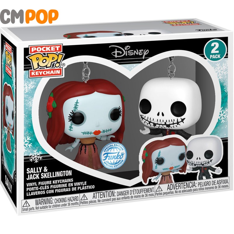 Jack & Sally Holiday 2 Pack Keychain - Funko Pop! - Nightmare Before Christmas