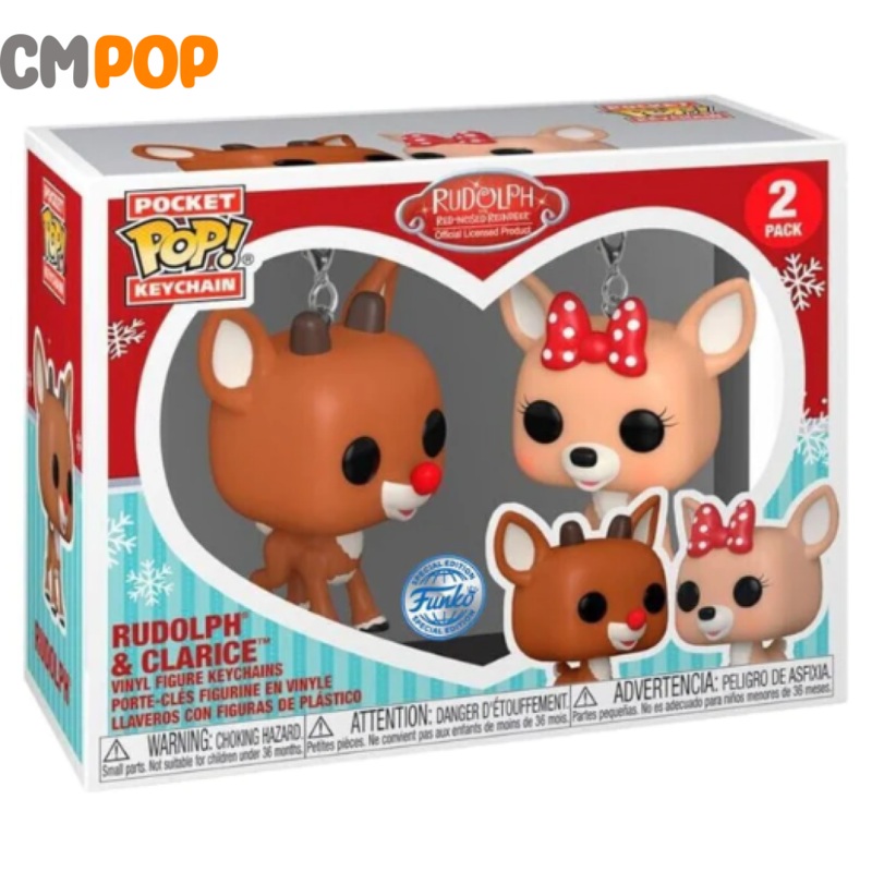 Rudolph and Clarice 2 Pack Keychain - Funko Pop! - Christmas
