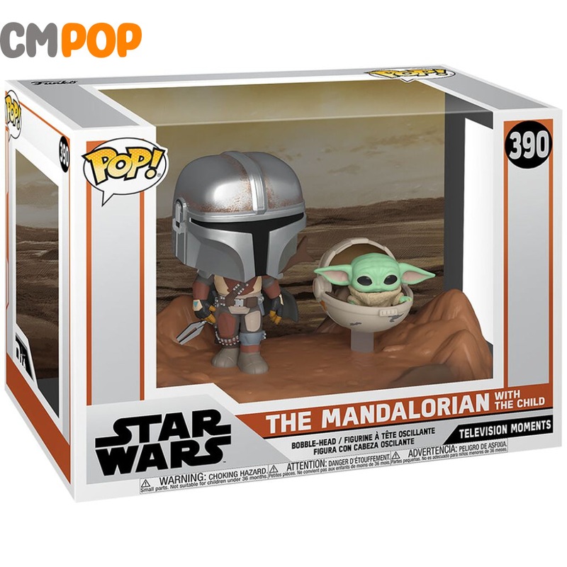 The Mandalorian With The Child - #390 - Funko Pop! - Star Wars Mandalorian - Moment