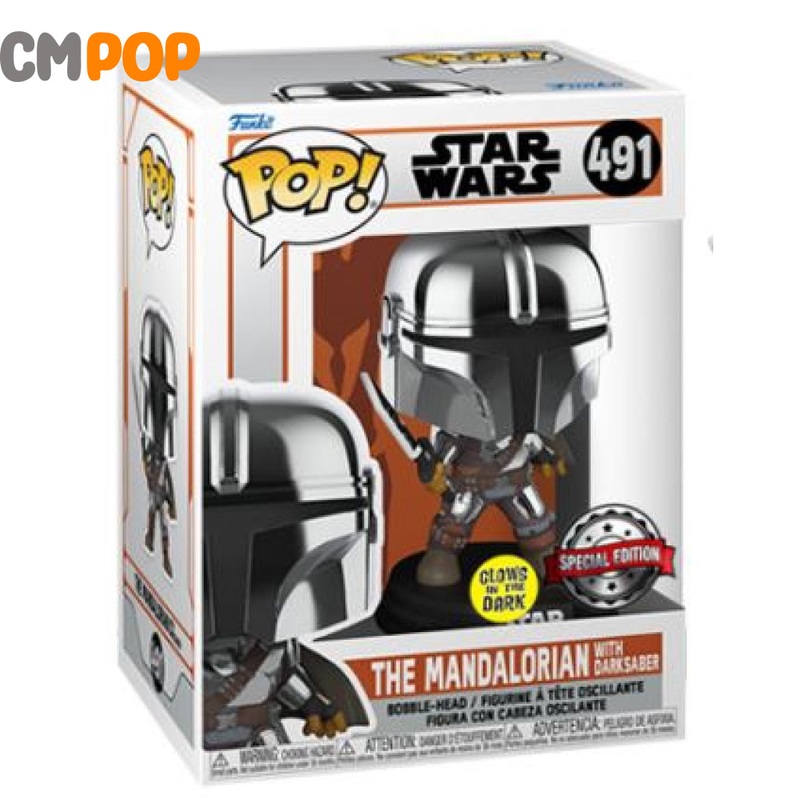 The Mandalorian with Darksaber - #491 - Funko Pop! - Star Wars - Glows in the dark special edition
