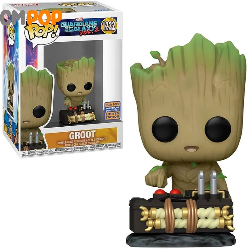 Groot With Button - #1222 - Funko Pop! - Guardians of the galaxy - Marvel -  Wondrous Convention Exclsuive