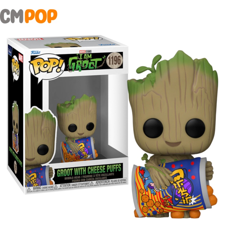 Groot With Cheese Puffs - #1196 - Funko Pop! - I am Groot - Marvel