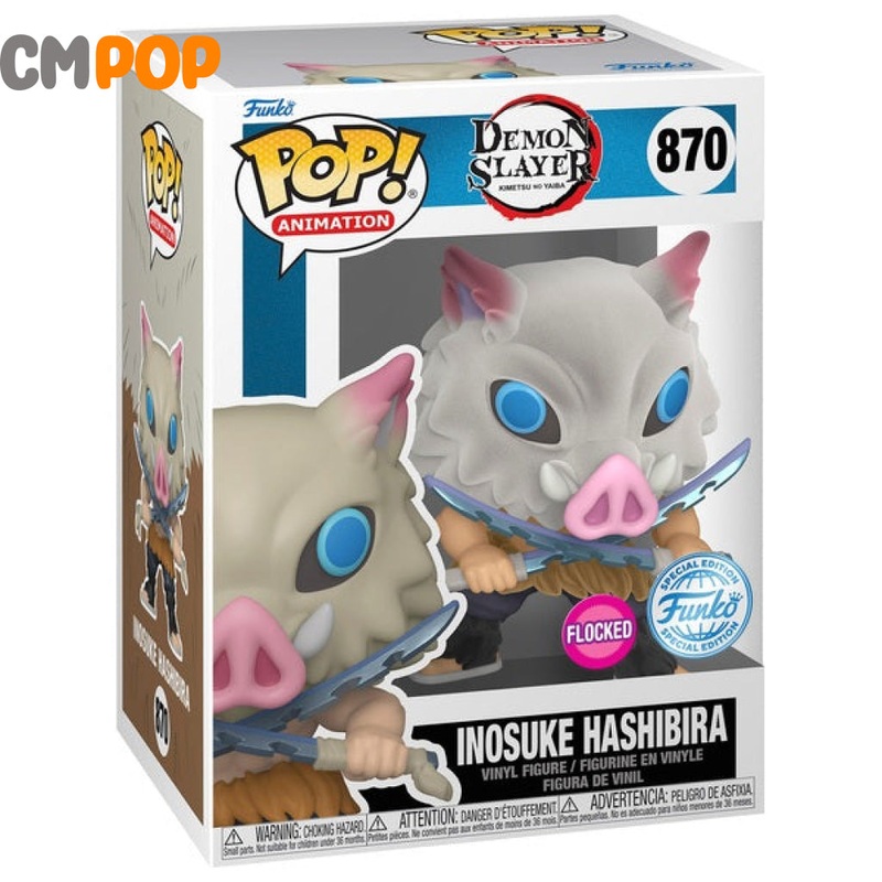 Inosuke Hashibara Flocked - #870 - Funko Pop! - Demon Slayer - Special Edition Exclusive