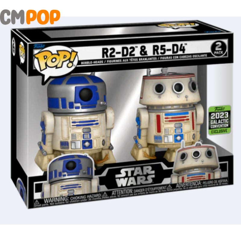 R2-D2 & R5-D4 2 Pack - Funko Pop! - 2023 Galactic Convention Exclusive - Star Wars