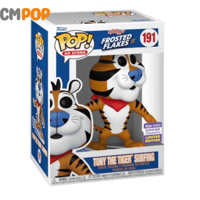 Tony the Tiger Surfing- #191 - Funko Pop! -  Kellog's Frosted Flakes - Summer Convention 2023 Exclusive