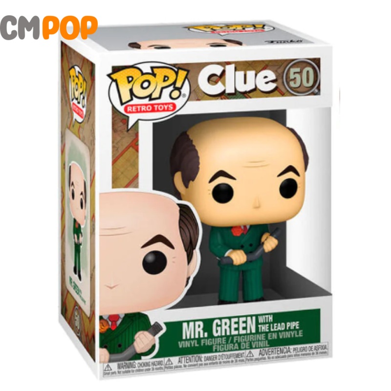 Mr. Green with lead pipe - #50 - Funko Pop! - Clue - Damaged