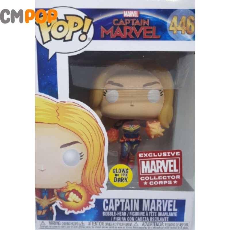 Captain Marvel - #446 - Funko Pop! - Glow in the Dark - Marvel - MCC Exclusive