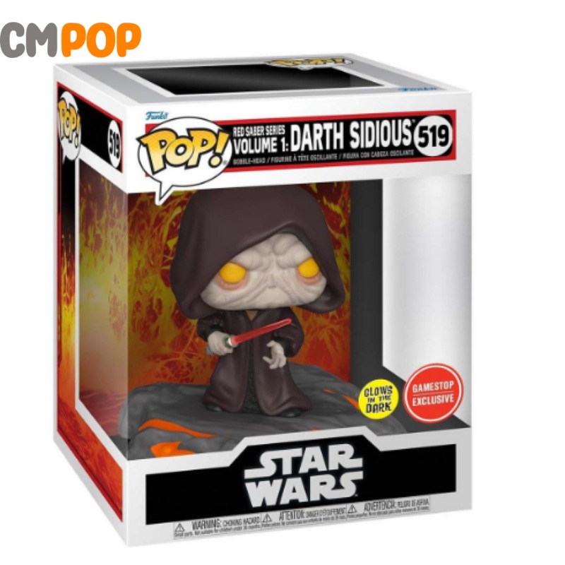 Darth Sidious - Star Wars Red Saber Series 1  #519 - Funko Pop! - Star Wars - GITD -GameStop Exclusive