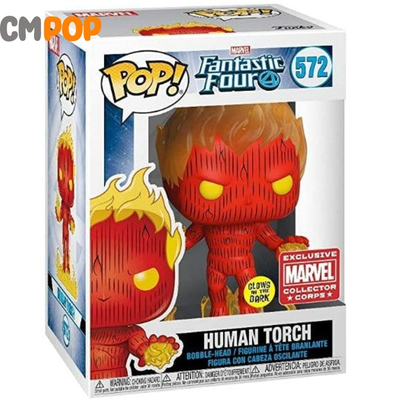 Human Torch GITD - #572 - Marvel Fantatsic Four - Marvel Collector Corps MCC Exclusive