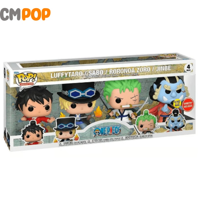 One Piece - Luffytaro/Sabo/Roronoa Zoro/Jinbe/Luffytaro - # 4pk - Funko Pop! - One Piece -GITD- GameStop Exclusive