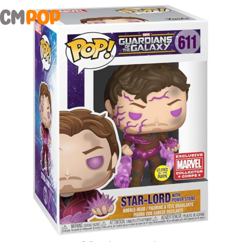 Star-Lord With Power Stone- #611 - Funko Pop! - Guardians of the galaxy - Marvel - GITD Collector Corps Exclusive