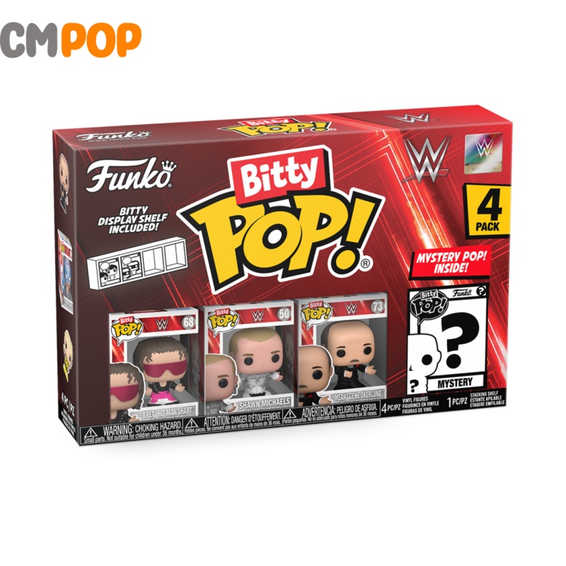 WWE Bret "Hit Man" Hart /Shawn Michaels / "Mean" Gene Okerlund - Bitty Pop 4 Pack Bitty Pop! - Funko Bitty Pop! - WWE
