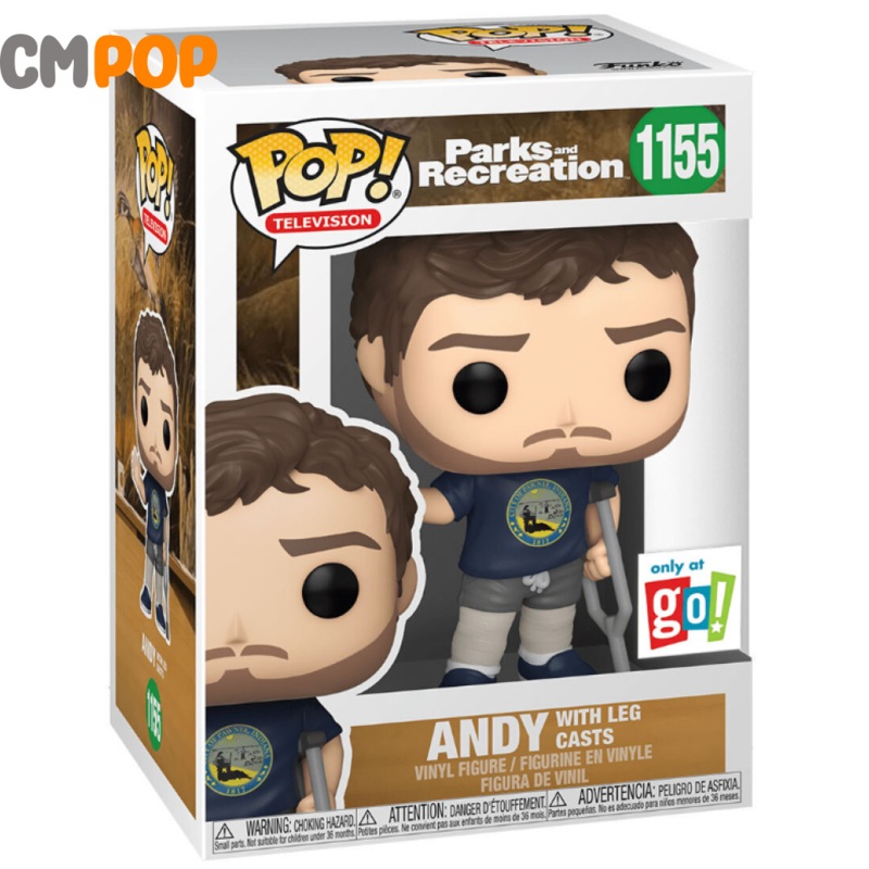 Andy With Leg Cast - #1155 - Funko Pop! - Parks And Rec - Go Exclusive