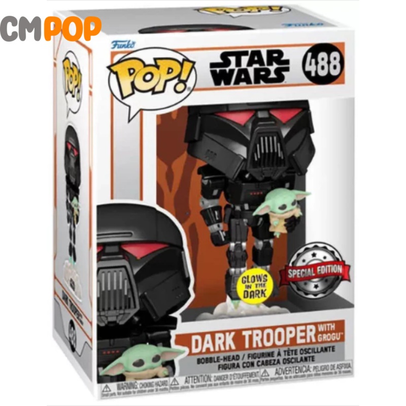 Dark Trooper With Grogu- #488 - Funko Pop! - Star Wars - GITD - Special Edition