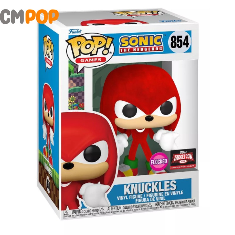 Knuckles  - Funko Pop! - #854 - Sonic The Hedgehog - Flocked - TargetCon 2024 Limited Edition Exclusive