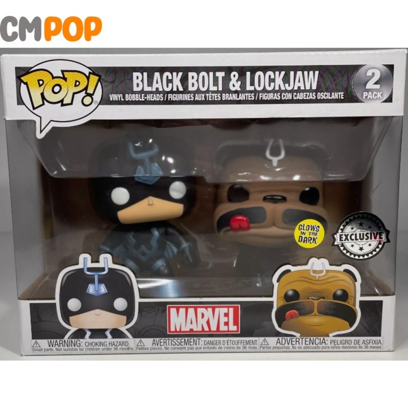 Black Bolt & Lockjaw-  2 PK  - Funko Pop! - Marvel - GITD - Exclusive