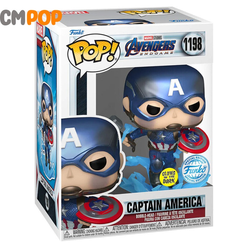 Captain America With Hammer Metallic - #1198 - Funko Pop! - Marvel - GITD -Special Edition Exclusive