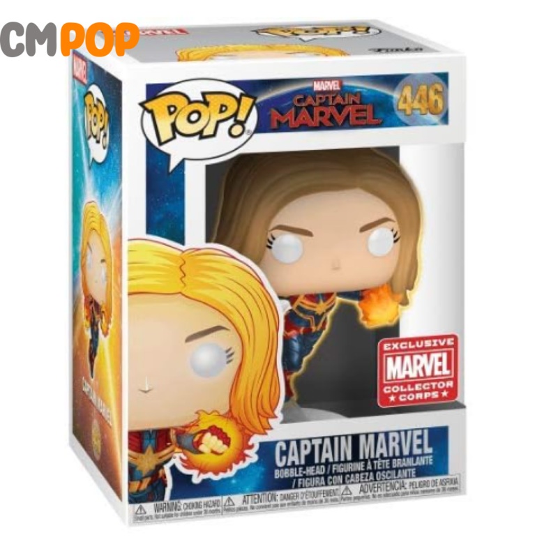 Captain Marvel - #446- Funko Pop!  - Marvel - Captain Marvel - GITD - MCC Exclusive