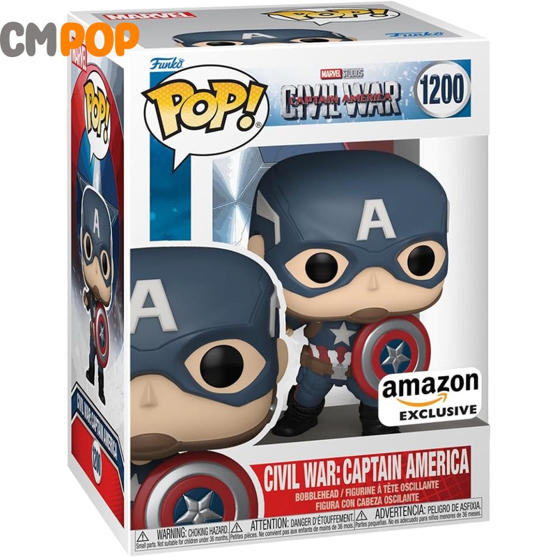 Civil War: Captain America - #1200 - Funko Pop! - Marvel - Captain America - Civil War - Amazon Exclusive