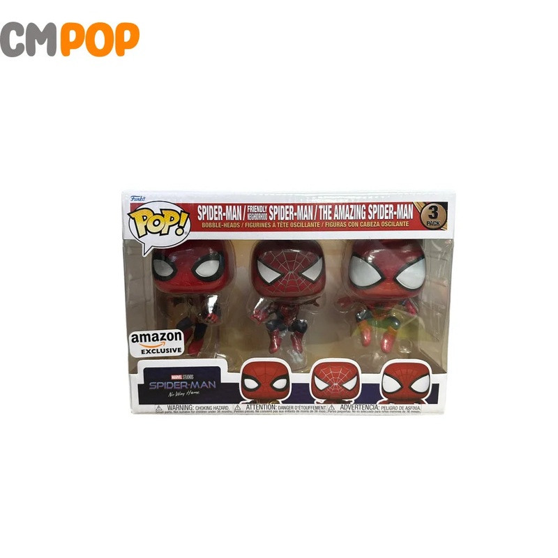 Spider-Man / Friendly Neighborhood Spider-Man / The Amazing Spider-Man - #3Pk - Funko Pop! - Spider-Man No way home - Marvel - Amazon Exclusive