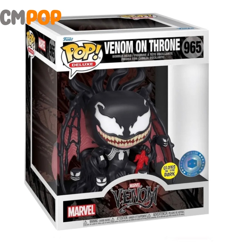 Venom On Throne- #965  - Funko Pop! - Marvel - Venom - GITD -Pop In The Box Exclusive