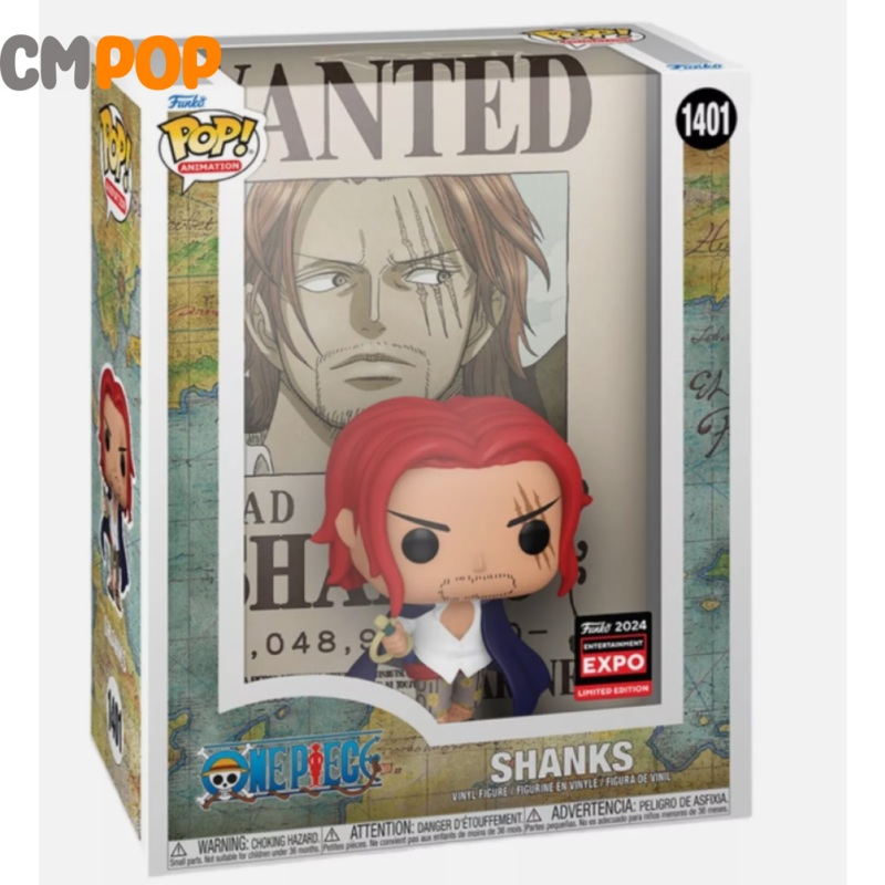 Shanks  - #1401 - Funko Pop!  - One Piece Wanted Poster  - 2024 EXPO Entertainment Limited Edition