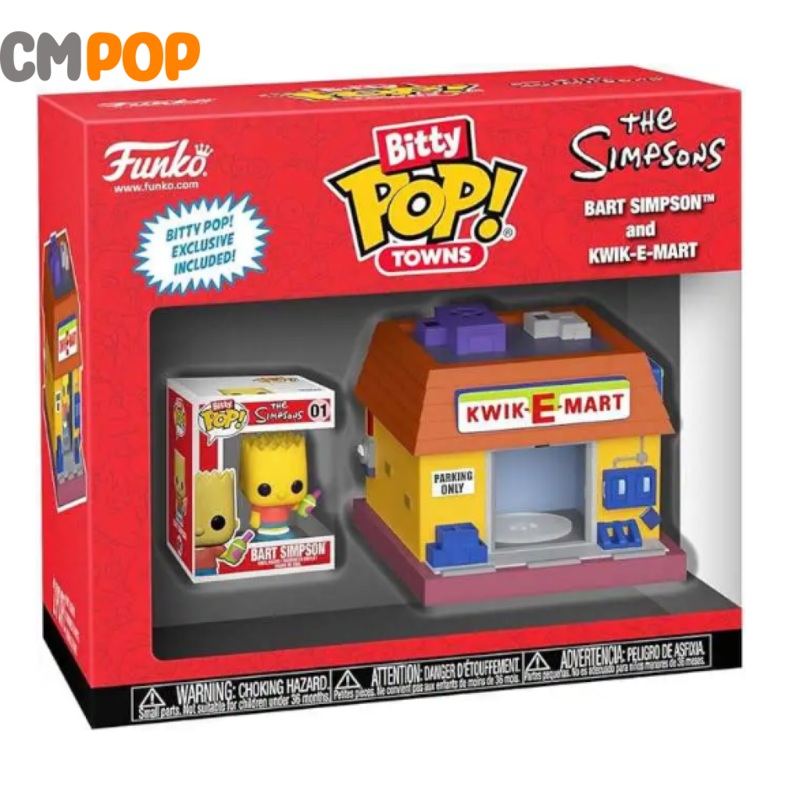 Bart Simpson And Kwik-E-Mart -  Bitty Funko Pop! - Simpsons - Bitty Pop Town