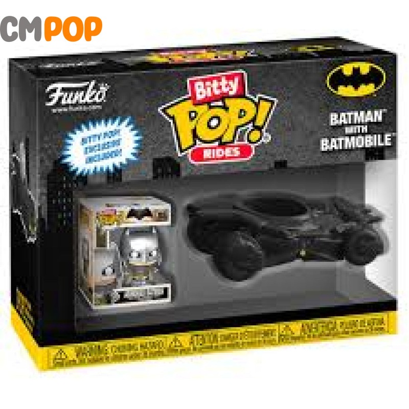 Batman With Batmobile -  Bitty Funko Pop! - Batman - Bitty Pop Ride