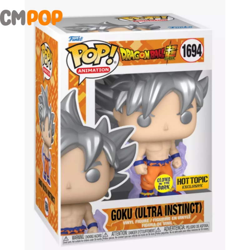 Goku (Ultra Instinct) - #1694 - Funko Pop! - Animation - Dragon Ball Super - Hot Topic Exclusive - Glows in the Dark