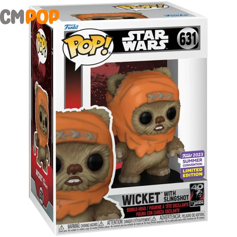 Wicket "With Slingshot"   - #631 - Funko Pop! - Star Wars  - Funko 2023 Summer Convention Limited Edition