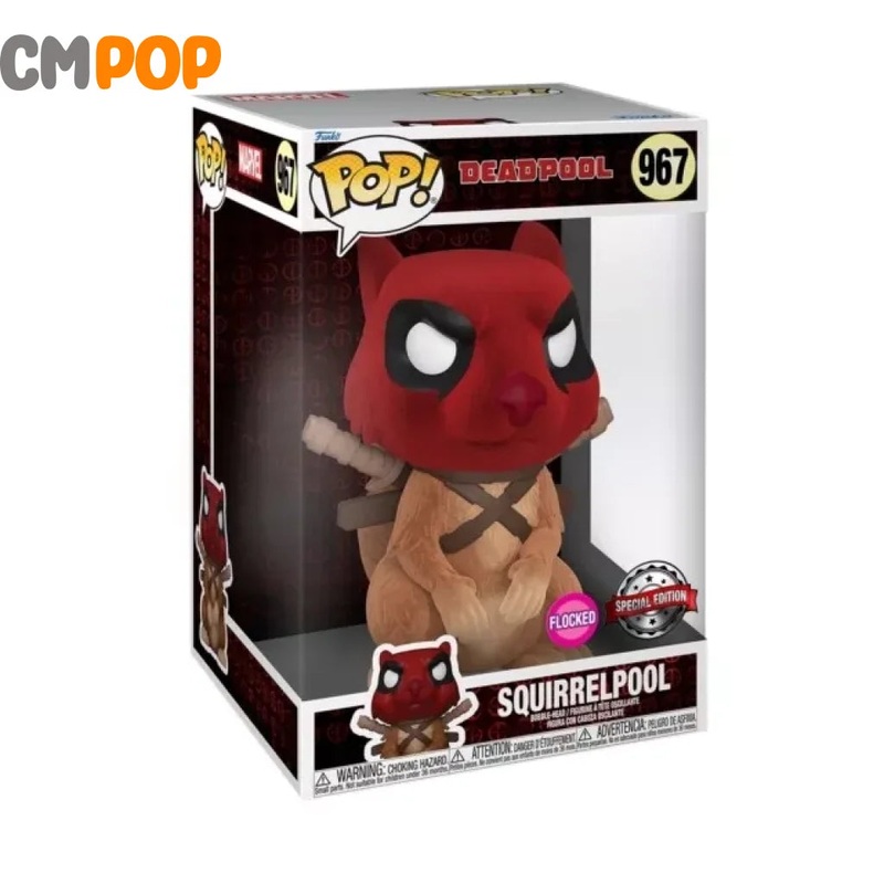 SquirrelPool  - #967 - Funko Pop! - Marvel - Deluxe -Deadpool  - Flocked - Special Edition