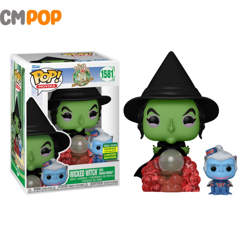 The Wicked Witch  with Winged Monkey -  #1581 - Funko Pop! - The Wizard Of Oz 8th Anniversary  - Movies - Funko 2024 Summer Convention Limited Edition