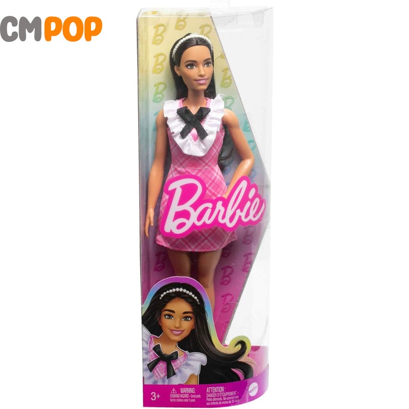 Barbie Fashionistas Doll 209 - Dark Hair & Pink Plaid Dress