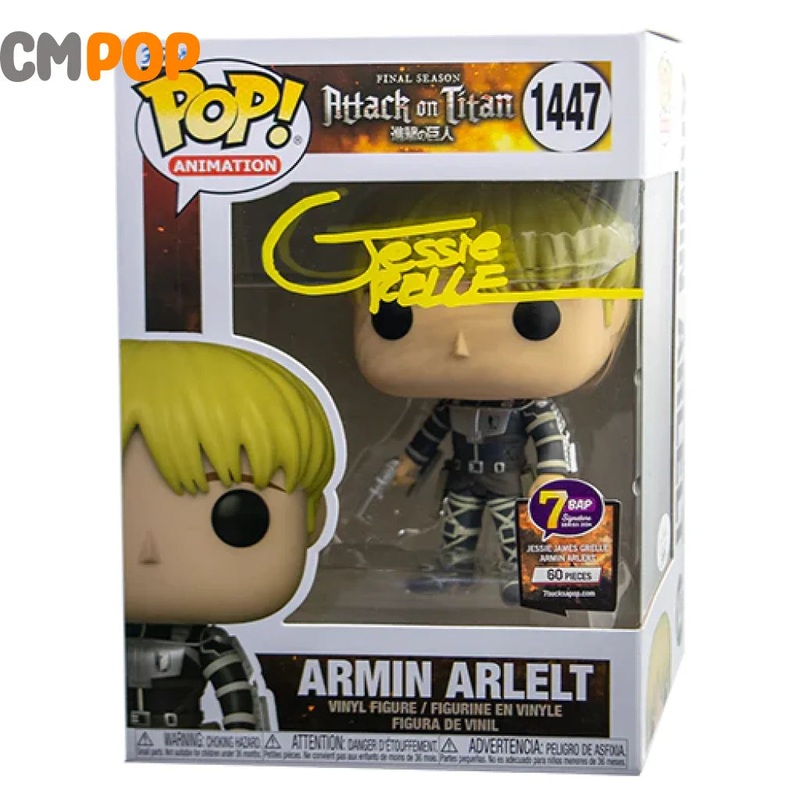 Armin Arlert - #1447 - Funko Pop! - Animation - Attack on Titan - Signed by James Grelle ( 60 Pcs) - Certified Pop!